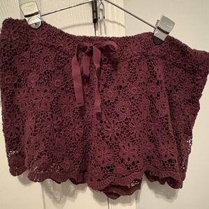 No Boundaries Dark Purple Lace Shorts